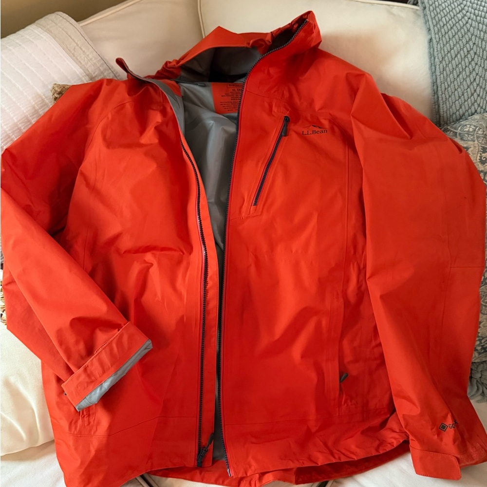 L.L. Bean Men's Vibrant Orange Raincoat
